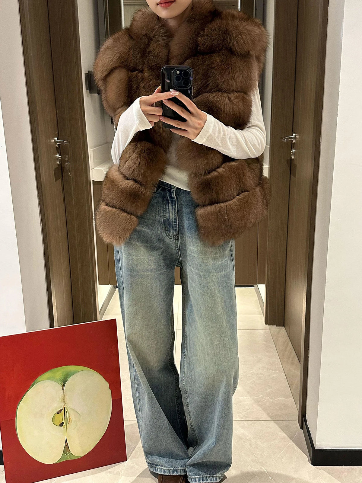 Fashionable Faux Fox Fur Vest Thickened