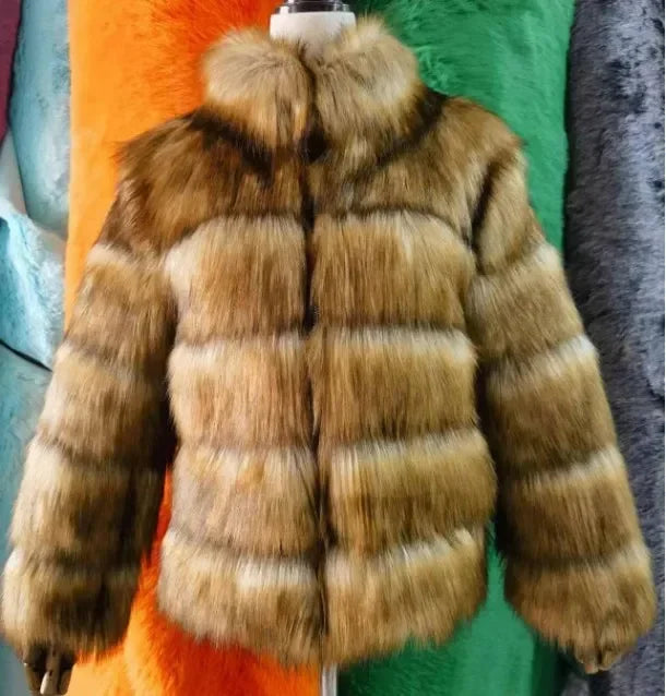 Faux Fur Fox Coats Short Coat