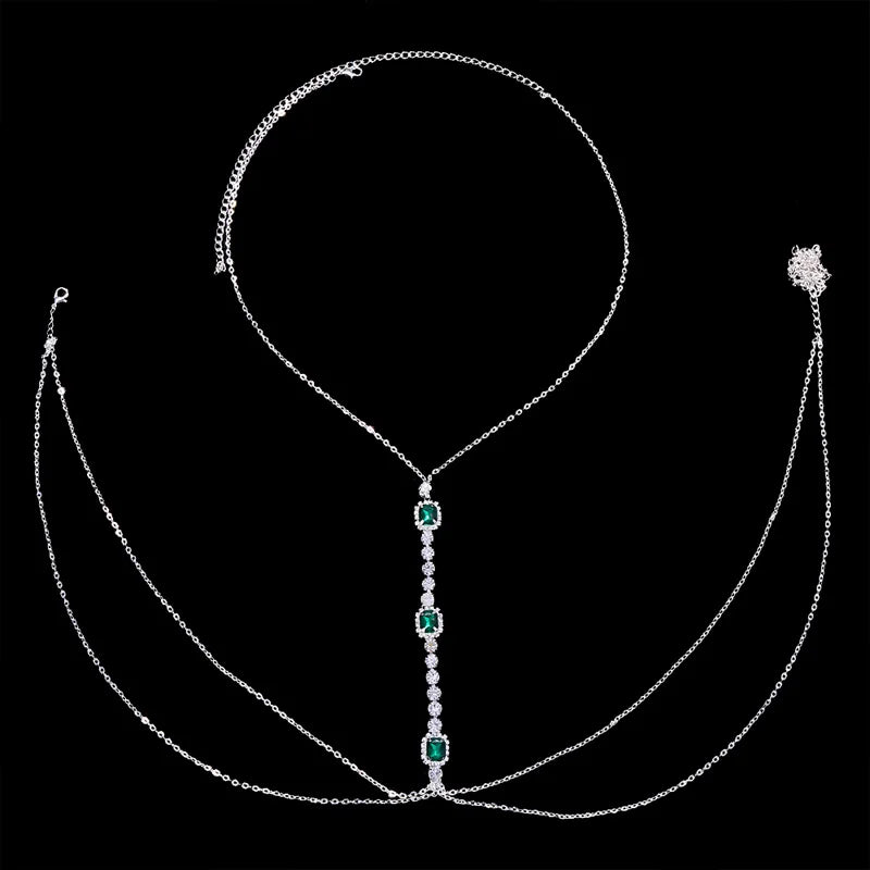 Stonefans Simple Handmade Rhinestone Cross Bra Chain Harness for Women Festival Accessories Sexy Bra Chest Chain Body Jewelry