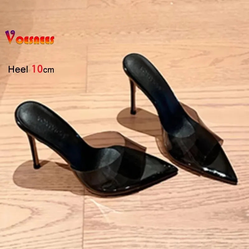 Leopard Print Stiletto High Heel Mules