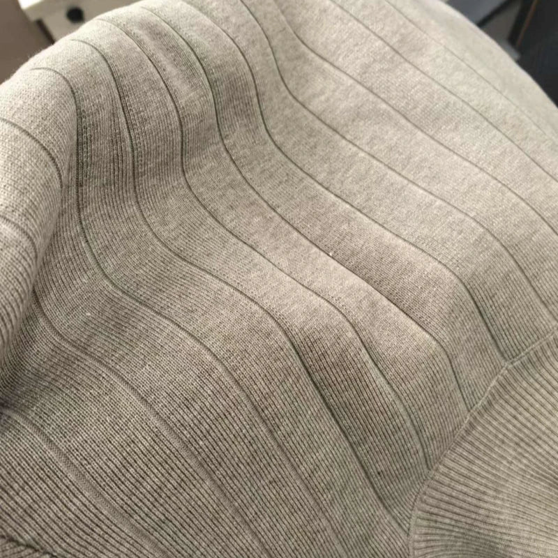 REALEFT White Sets Knitted Tracksuit Turtleneck