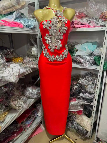 Off-Shoulder Beaded Wrap Party Gown