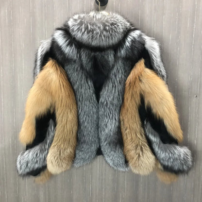 Real Fox Fur Jacket, Warm and