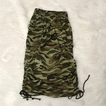 ANJAMANOR Camouflage Newspaper Print Draw String