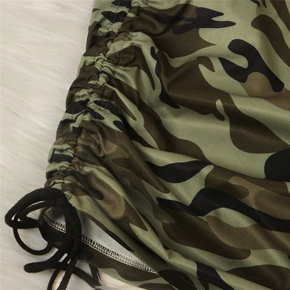 ANJAMANOR Camouflage Newspaper Print Draw String