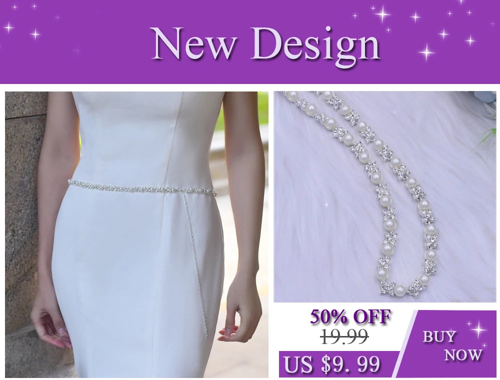 TOPQUEEN S305 Thin Bridal Belt Bling Rhinestone Chain Wedding Accessories Bridesmaid Dress Sash Satin Ribbon Women'S Party Belt