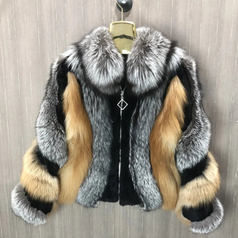 Real Fox Fur Jacket, Warm and