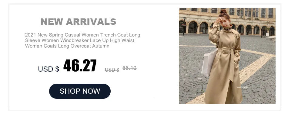 European American Top Quality Autumn spring Trench Coat women   Long Coat Simple Chic Classic Female Windbreaker FY112