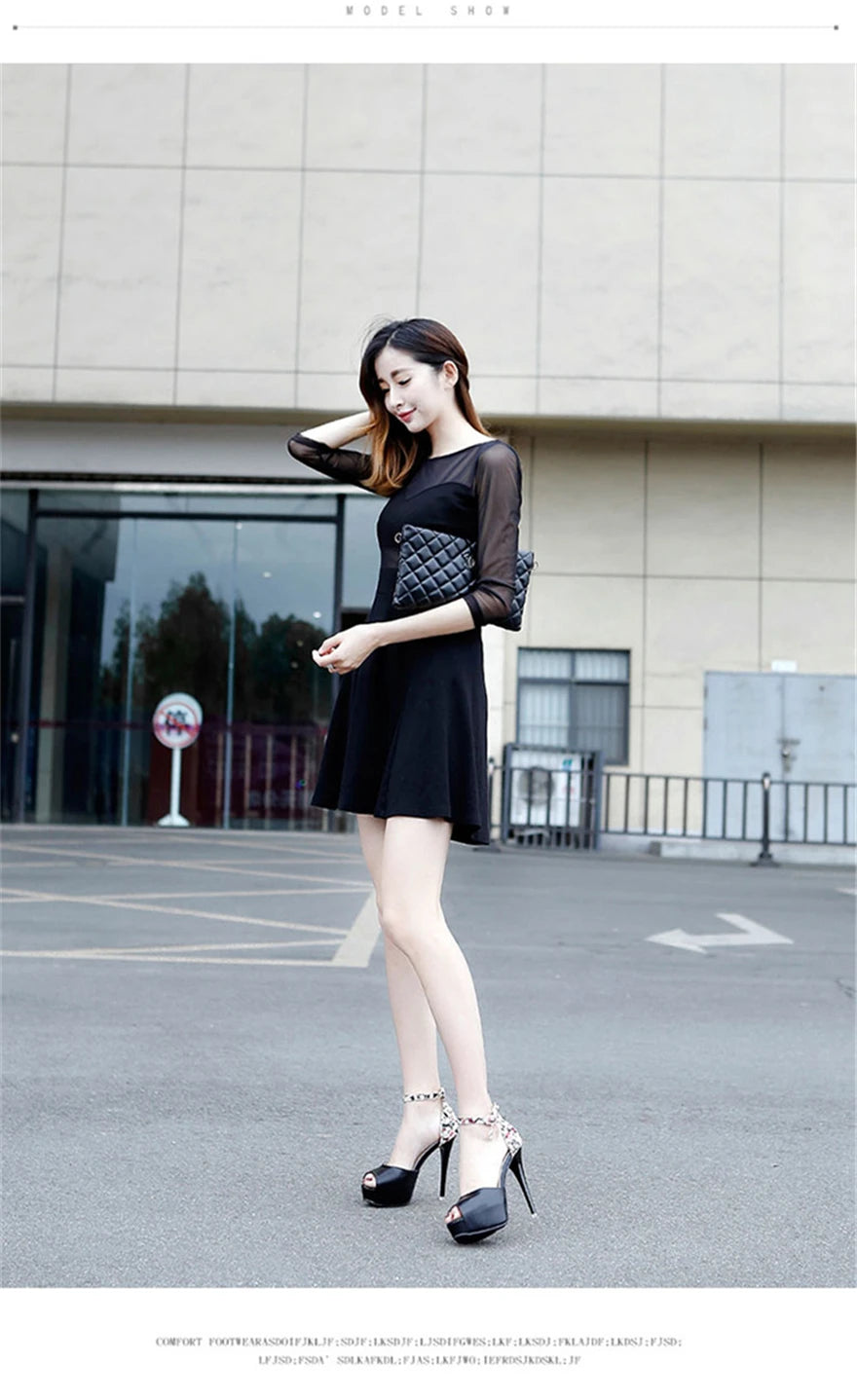 Floral Crystal Buckle Platform Sandals