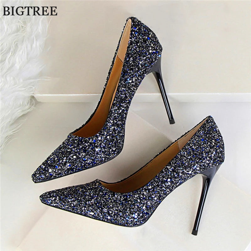 New Cinderella Shoes Bling Sequined Cloth