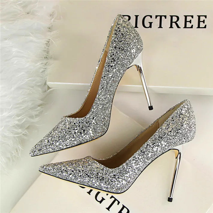 New Cinderella Shoes Bling Sequined Cloth