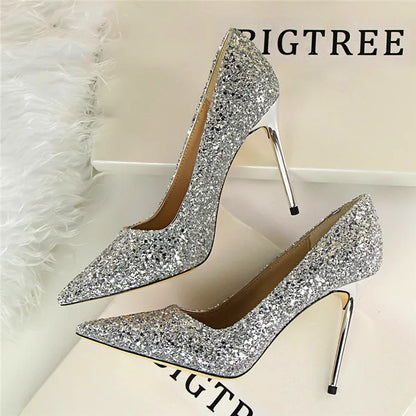 New Cinderella Shoes Bling Sequined Cloth
