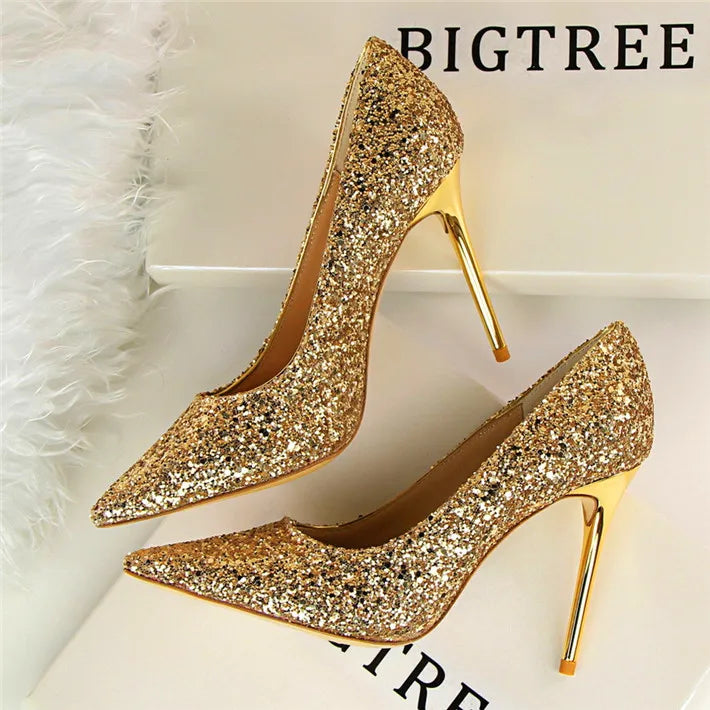 New Cinderella Shoes Bling Sequined Cloth