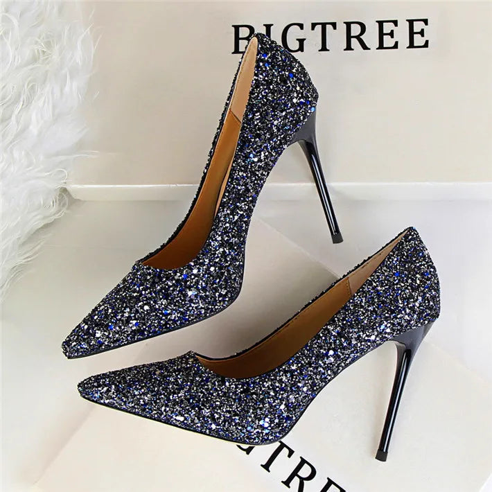 New Cinderella Shoes Bling Sequined Cloth