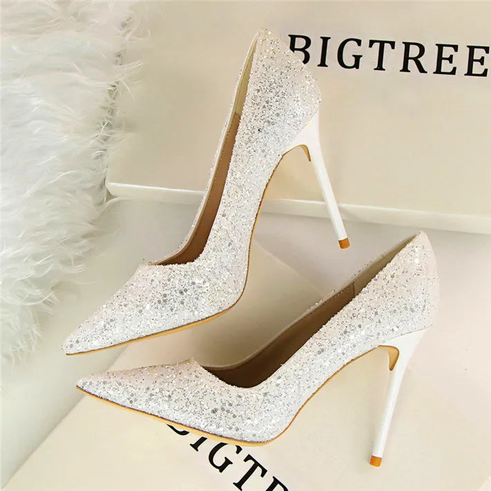 New Cinderella Shoes Bling Sequined Cloth