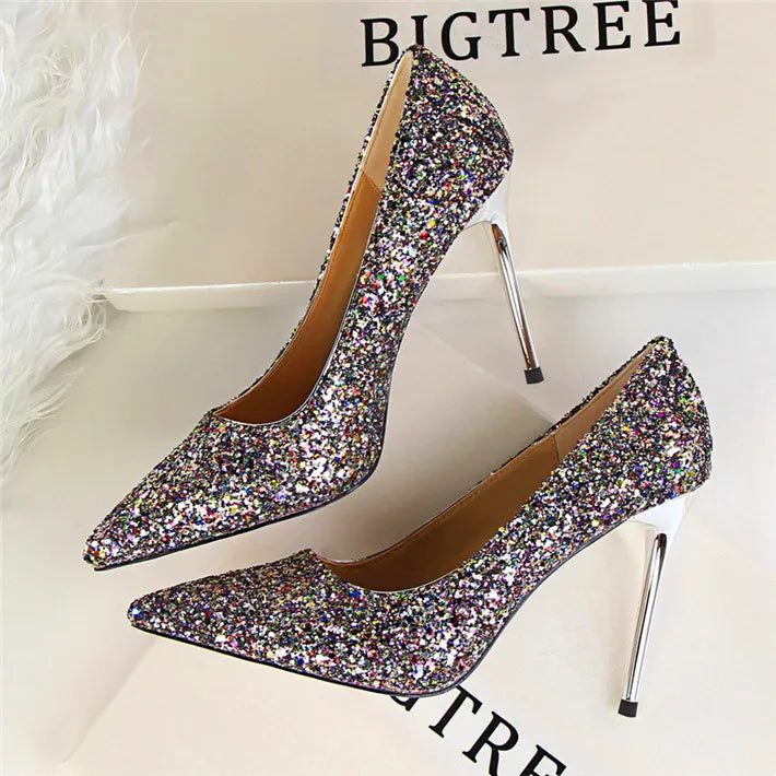 New Cinderella Shoes Bling Sequined Cloth