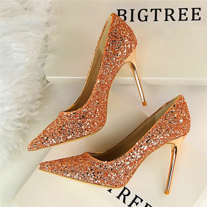 New Cinderella Shoes Bling Sequined Cloth