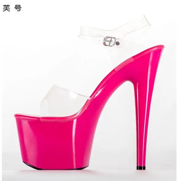 Platform Sandals PVC Transparent Slim Ultra