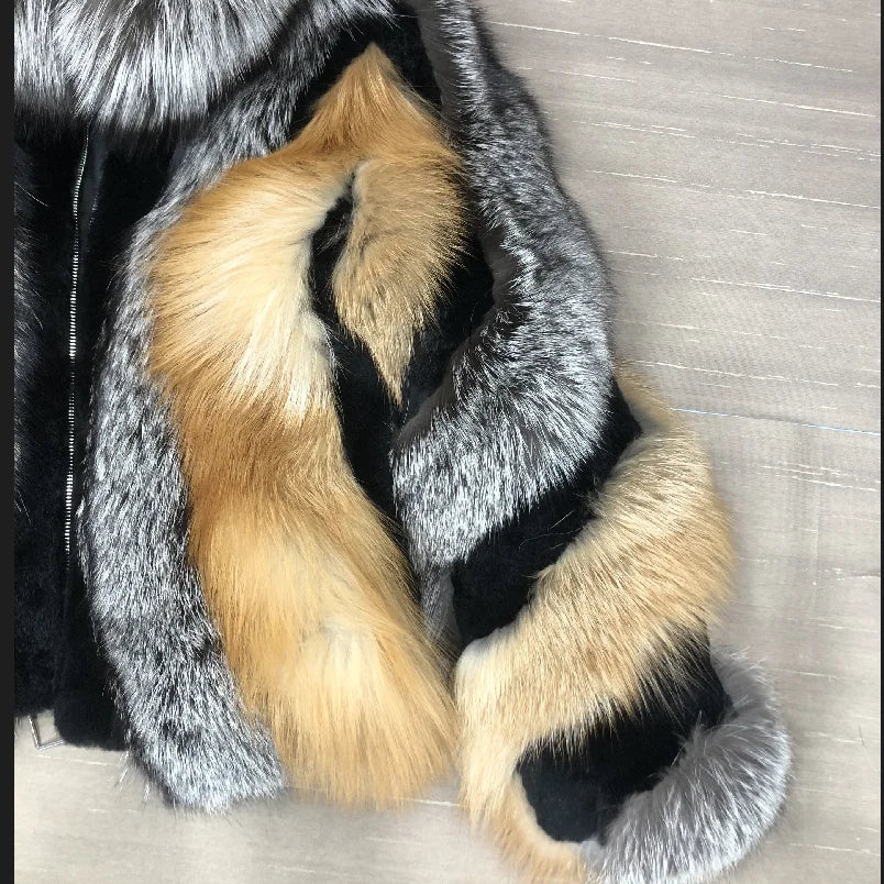 Real Fox Fur Jacket, Warm and
