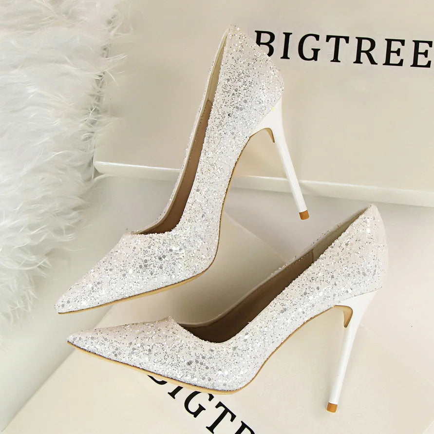 New Cinderella Shoes Bling Sequined Cloth
