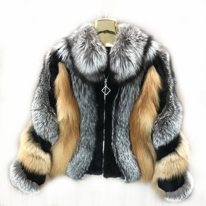 Real Fox Fur Jacket, Warm and