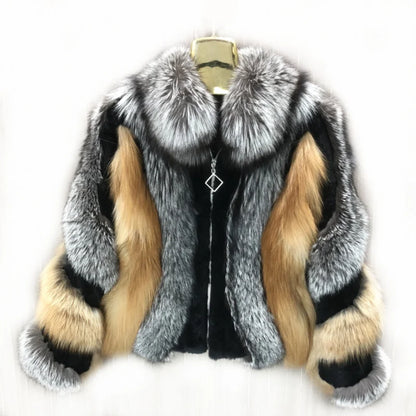Real Fox Fur Jacket, Warm and