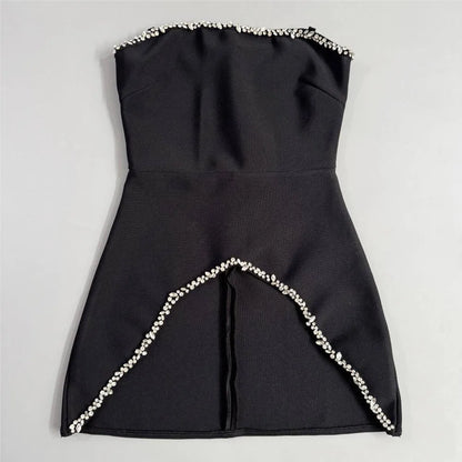 Beaded Strapless Top & Maxi Skirt Set