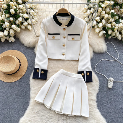 KUSAHIKI Color Block Short Cardigan Coat