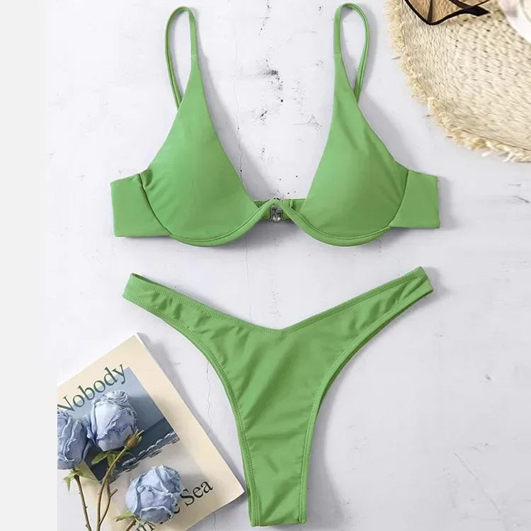 New Underwired High Cut Bikini Push