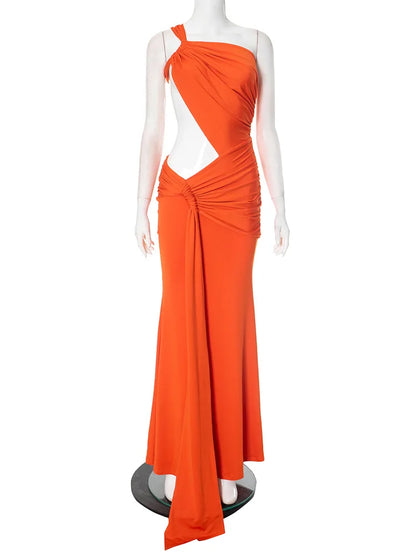 Leosoxs Backless Hollow Dress One Shoulder