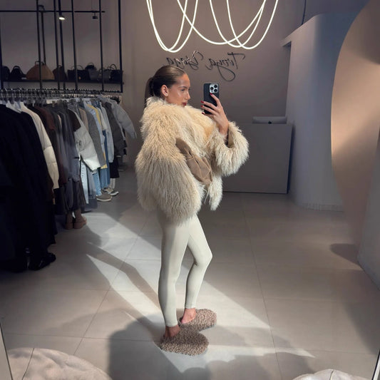 UNITIM Fux Fur Coat Warm Short