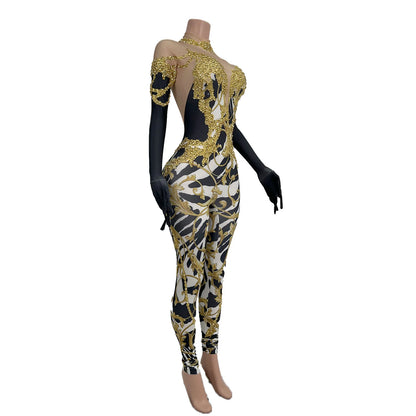 Sparkly Zebra Print Jumpsuit