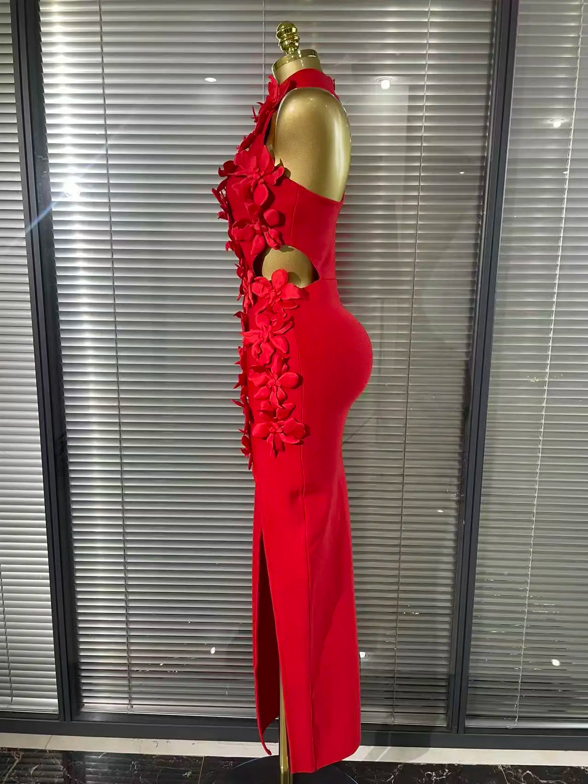 Floral Off-Shoulder Long Bandage Dress