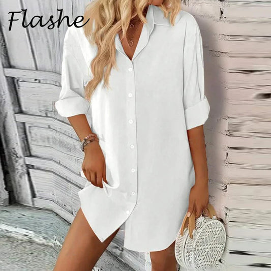 Shirt Blouses Office Turn Down Collar