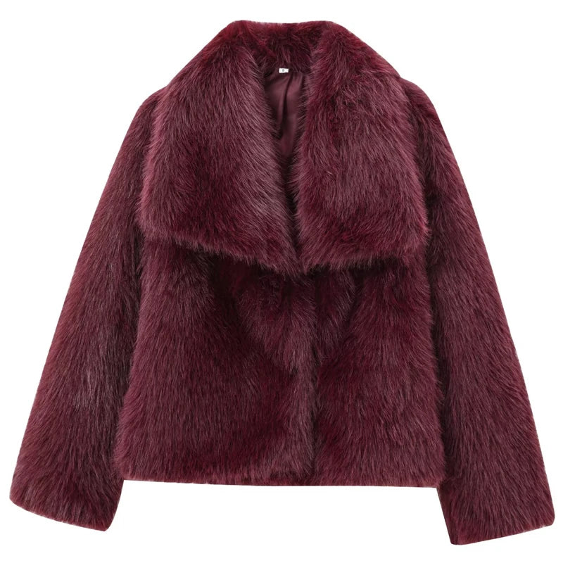 Plush Burgundy Crop Bomber Jacket