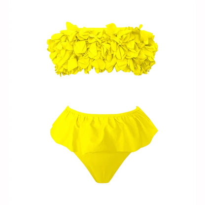 Off-Shoulder Ruffle Push-Up Swimsuit