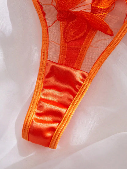 Floral Embroidered Push-Up Lingerie Set
