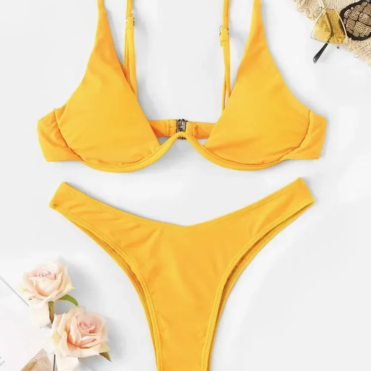 New Underwired High Cut Bikini Push