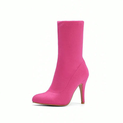 Sock Short Boots Mid-Calf Thin High