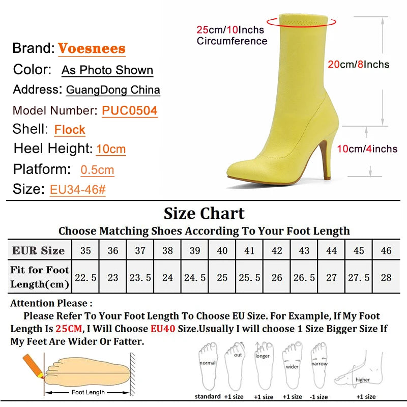 Sock Short Boots Mid-Calf Thin High