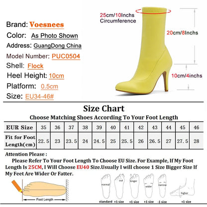 Sock Short Boots Mid-Calf Thin High