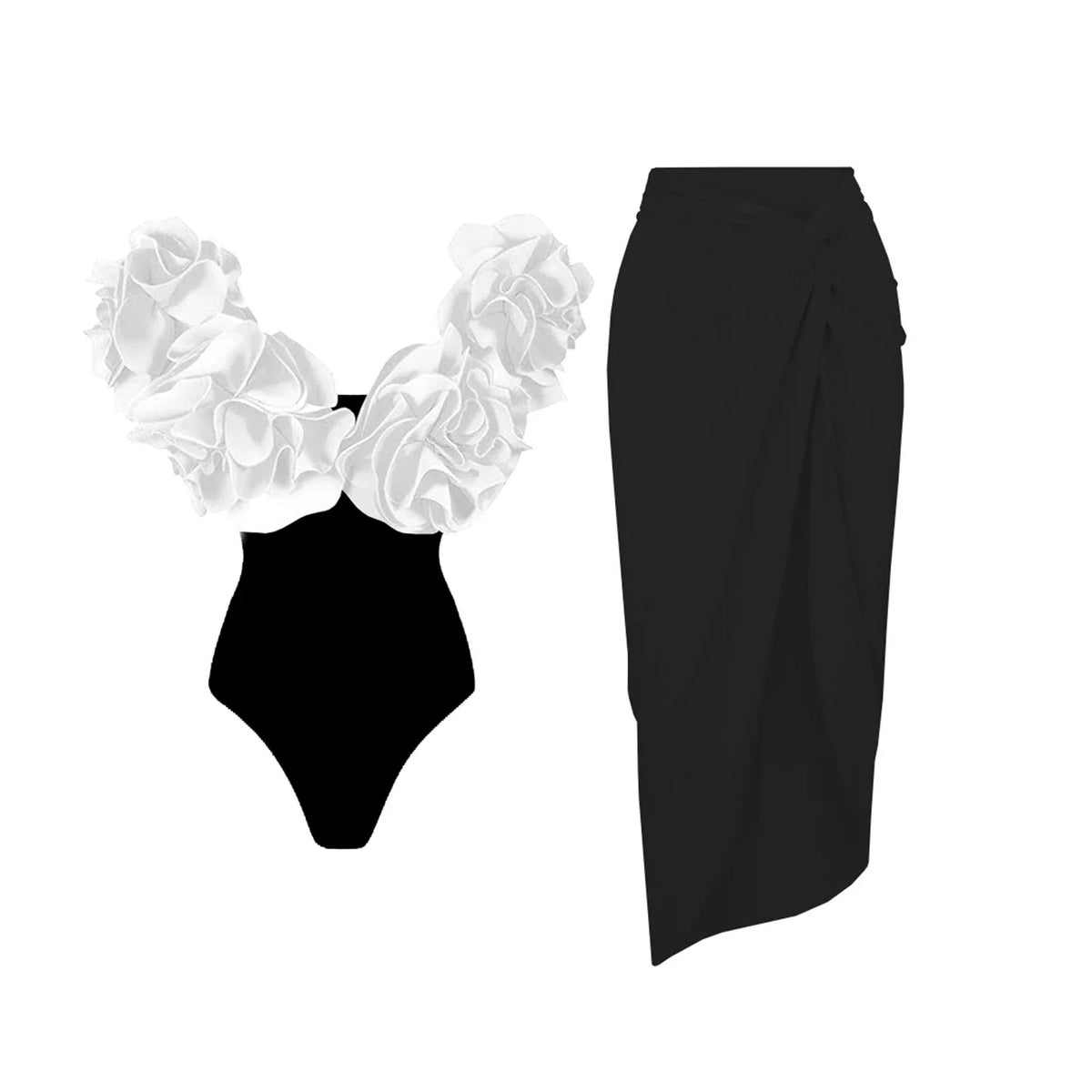 Off-Shoulder Ruffle Push-Up Swimsuit