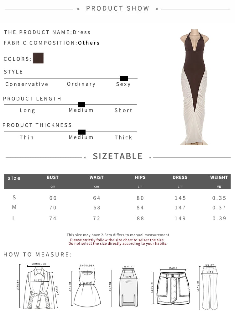 SiSSisterlinda Halter Ruched Dress Women Bandages Patchwork Backless Thin Slit Summer Clubwear Birthday Party Ruched Vestidos