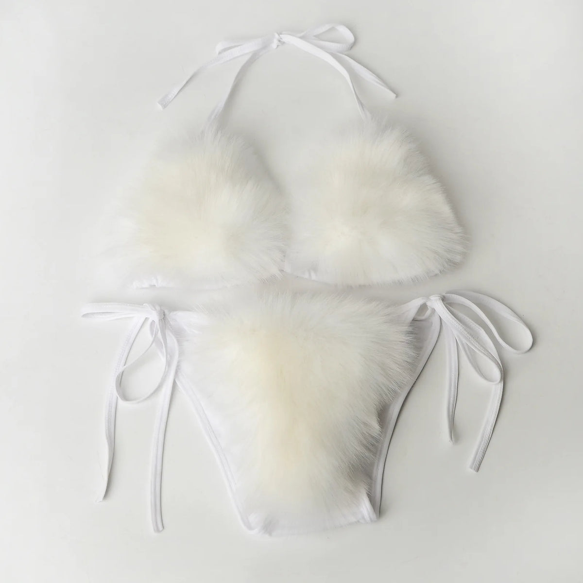 Fake Fox Fur Halter Solid Color