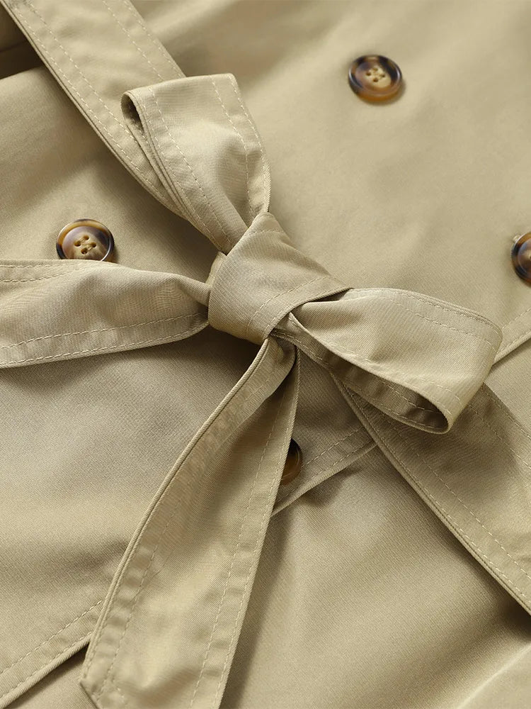Double-Breasted Belted Trench Jacket