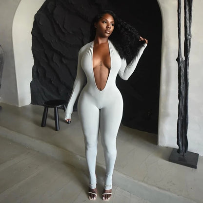 STYLISH Cut Out Jumpsuits Long Sleeve