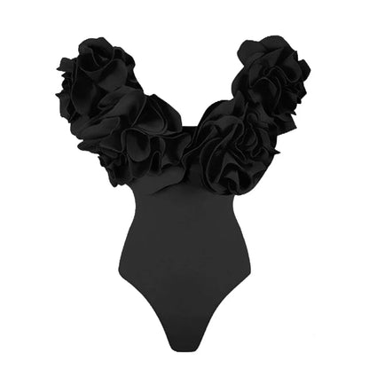 Off-Shoulder Ruffle Push-Up Swimsuit