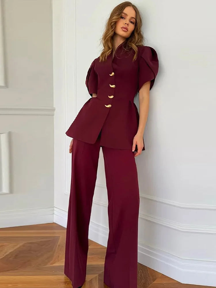 Casual Solid Top Pants Sets Short