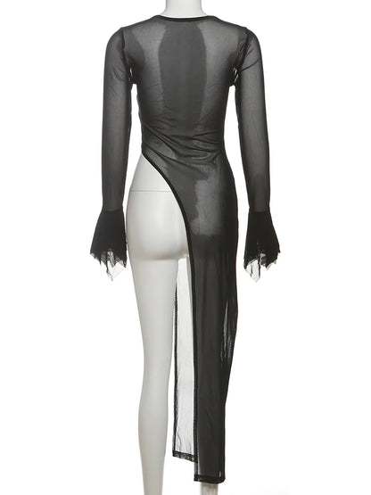 Asymmetrical Flared Sleeve Top