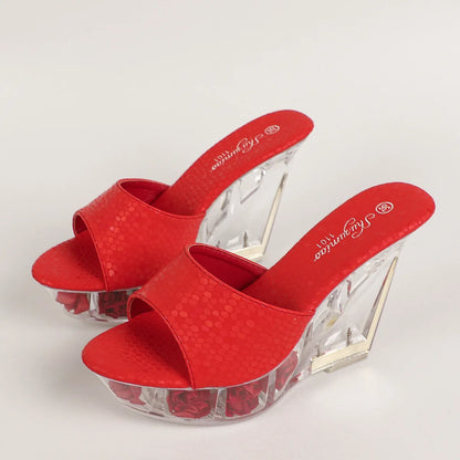 Brand New Peep Toe Clear Heel